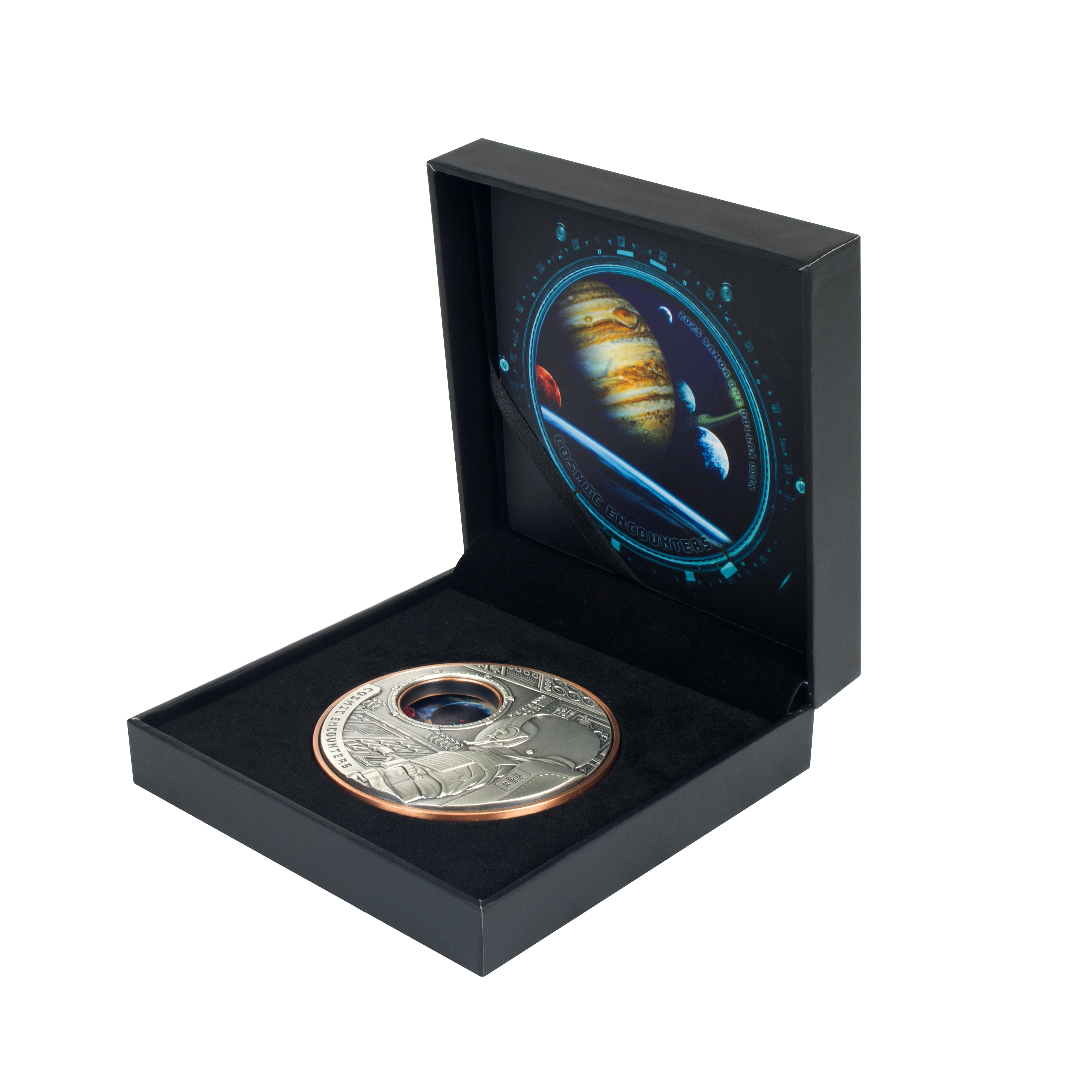 2025✩新作　リビアングラス九眼天珠、オウロヴェルデ、メタモルフォーゼスetc 2025 $1 Cosmic Encounters - Pure Silver and Copper Bi-Metal Coin