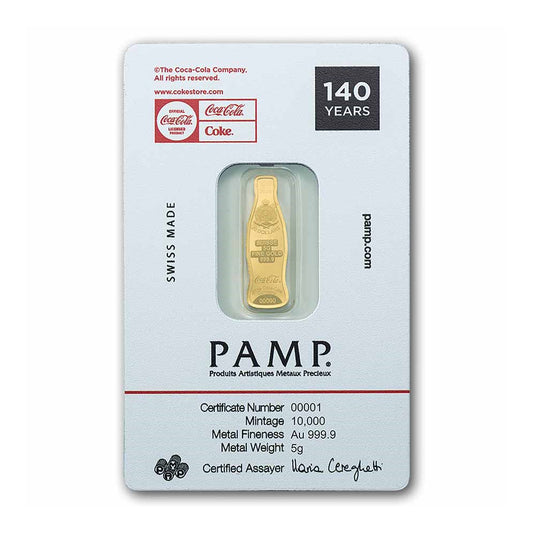 Coca-Cola® 140 Years Anniversary - 5g Pure Gold Bar