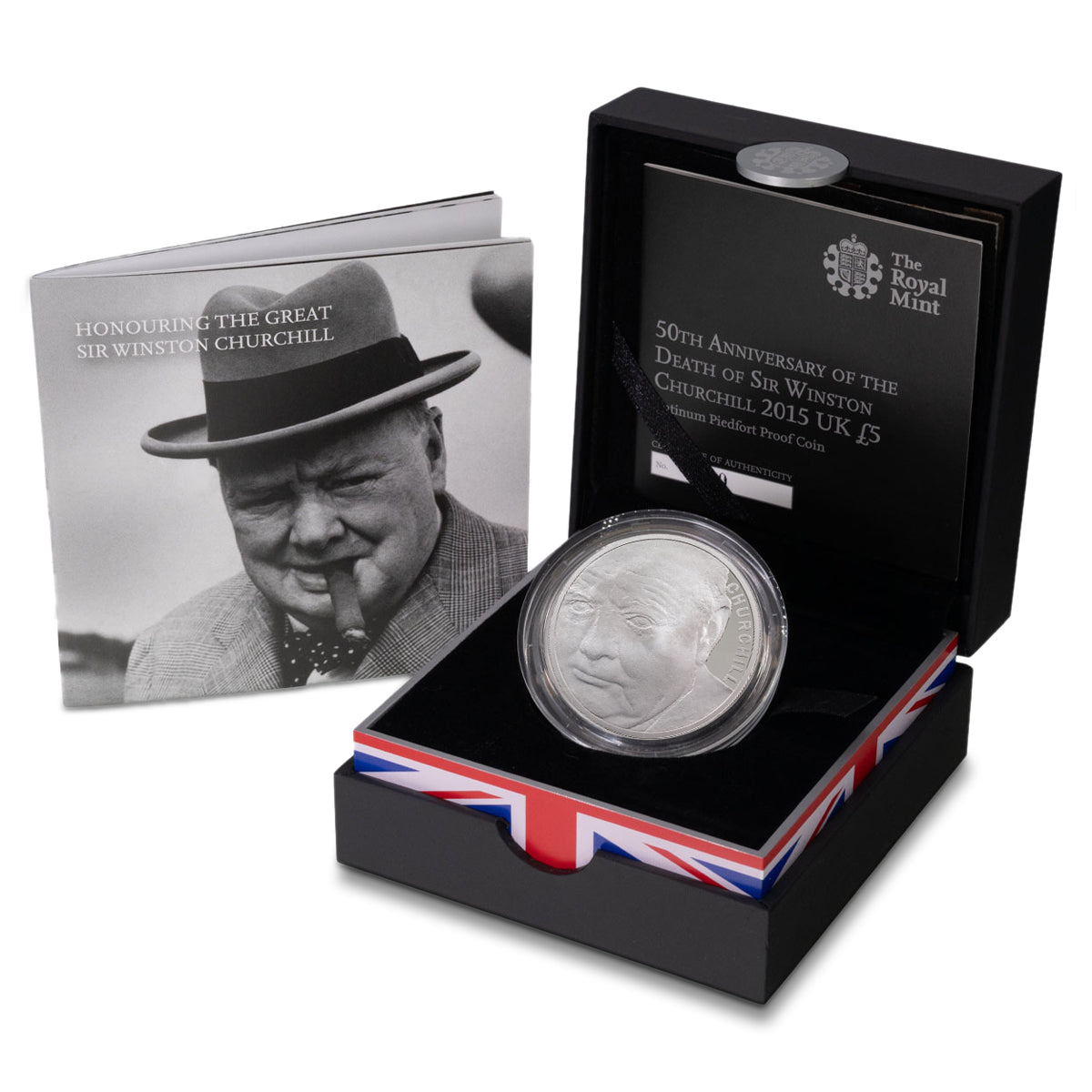 2015 5 Pound 50th Anniversary of the Death of Sir Winston Churchill - Pure Platinum Piedfort Coin
