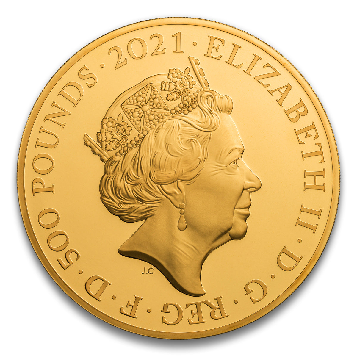 2021 500 Pounds The Three Graces - 10 oz Pure Gold Proof Coin