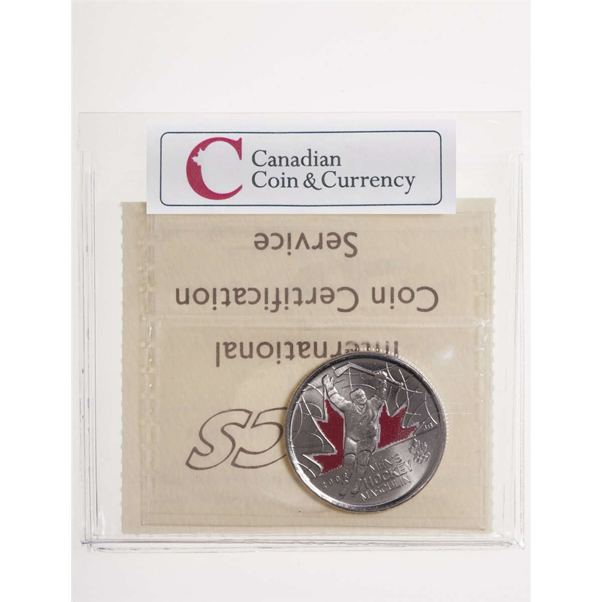 25 cent 2009 Raised 2 Mens Hockey; Colour ICCS MS-65