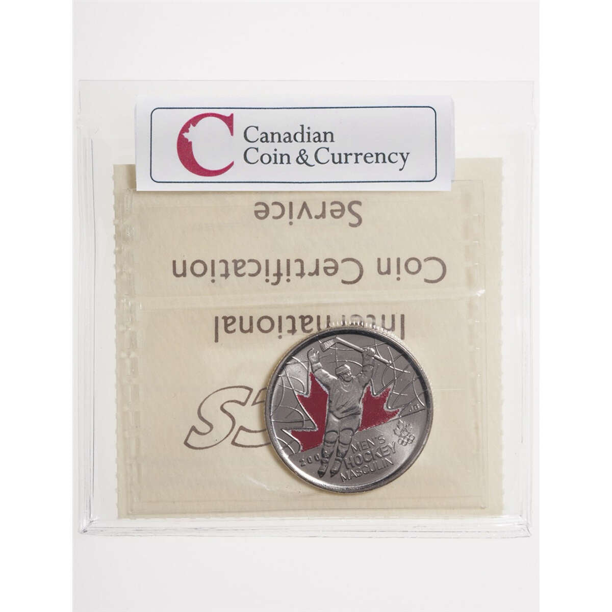 25 cent 2009 Raised 2 Mens Hockey; Colour ICCS MS-65