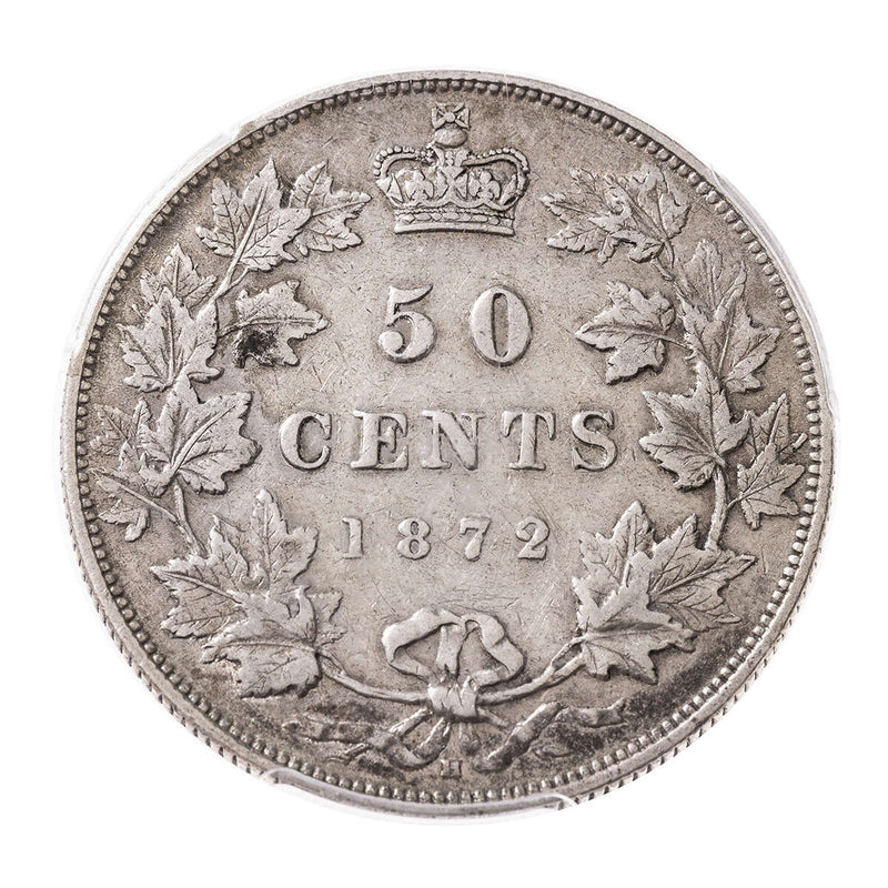 50 cent 1872H Inverted A/V PCGS EF-40