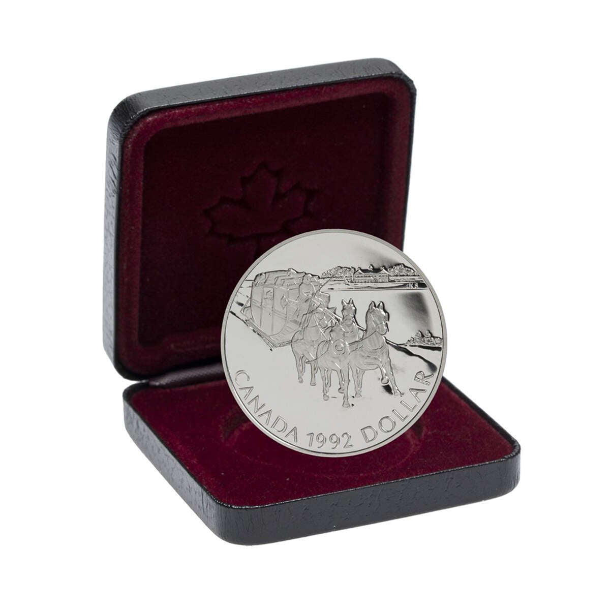 1629年Aフランス 1/12Ecu銀貨 王冠 フルール・ド・リス 1992 $1 Kingston to York Stagecoach - Sterling Silver Dollar Proof