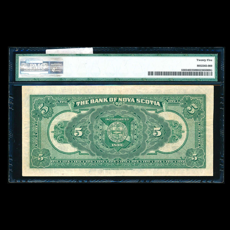 The Bank of Nova Scotia $5 1929  PMG VF-25