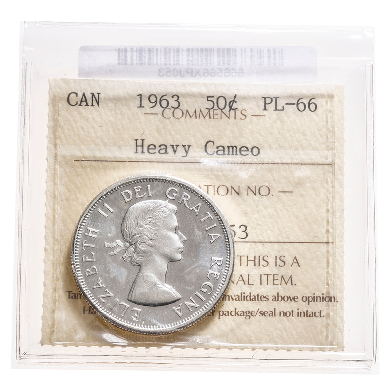 50 cent 1963 Heavy Cameo ICCS PL-66