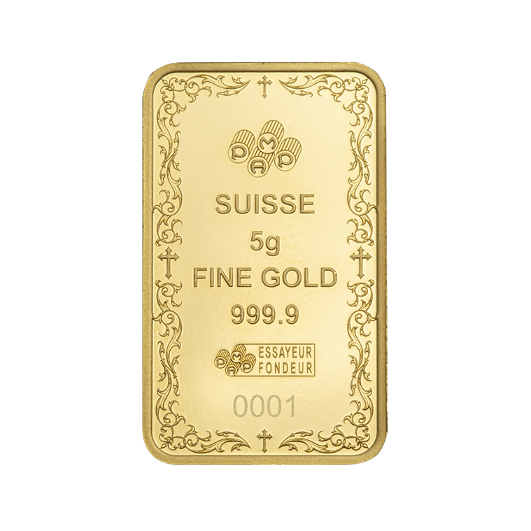 Cross of Christianity - 5g Pure Gold Bar