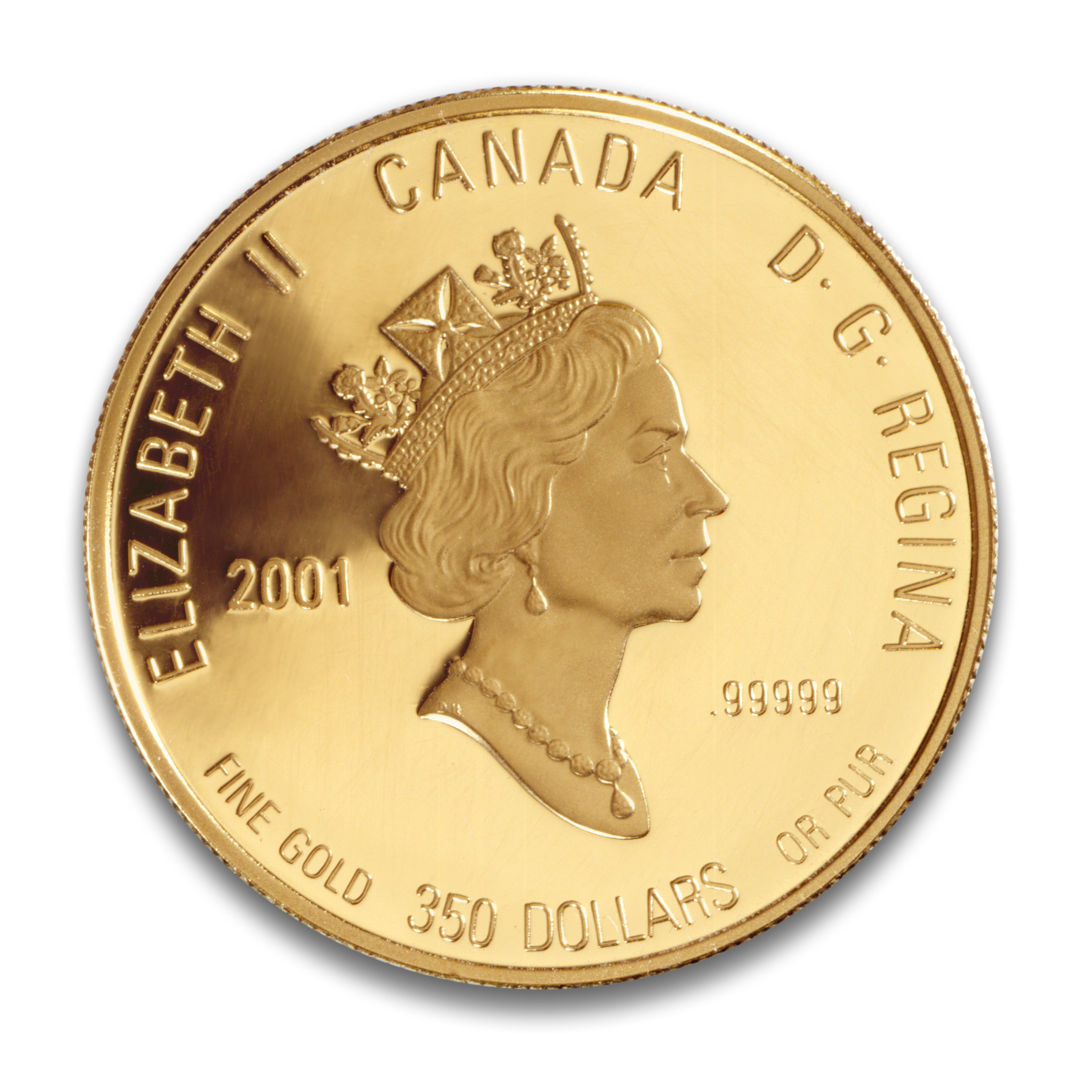 2001 $350 Provincial Floral Emblems: Mayflower (Nova Scotia) - Pure Gold Coin