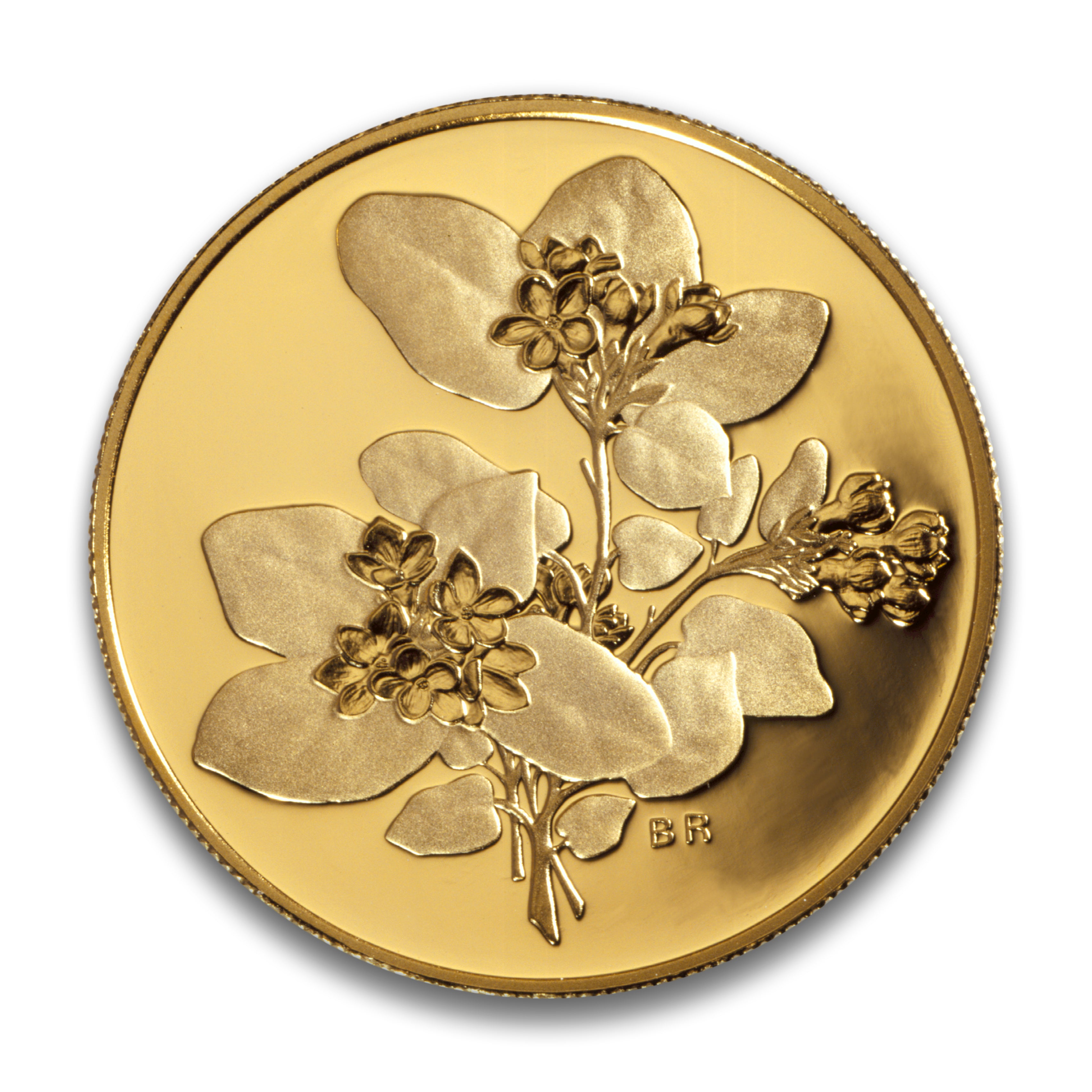 2001 $350 Provincial Floral Emblems: Mayflower (Nova Scotia) - Pure Gold Coin