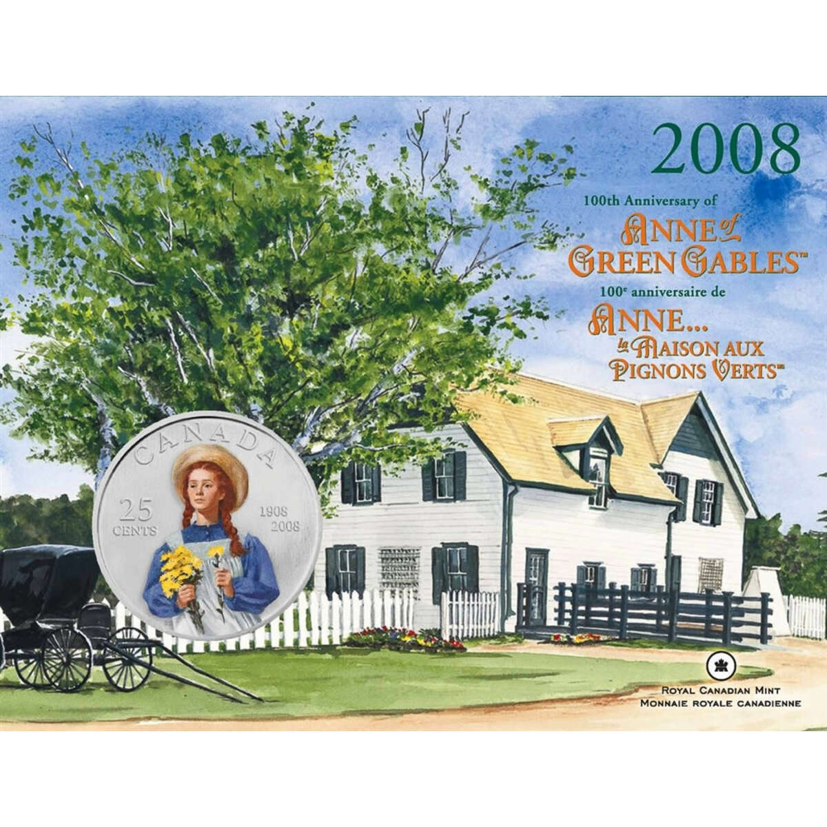 2008 25c Anne of Green Gables, 100th Anniversary - Coloured Coin