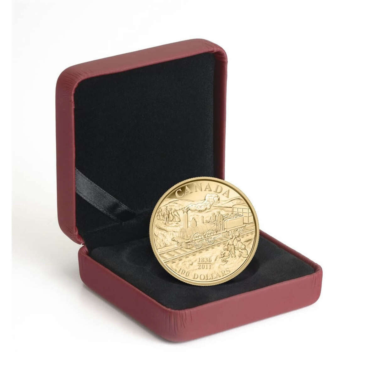 2011 $100 Canada's First Rail Road, 175th Anniversary - 14-kt. Gold Co