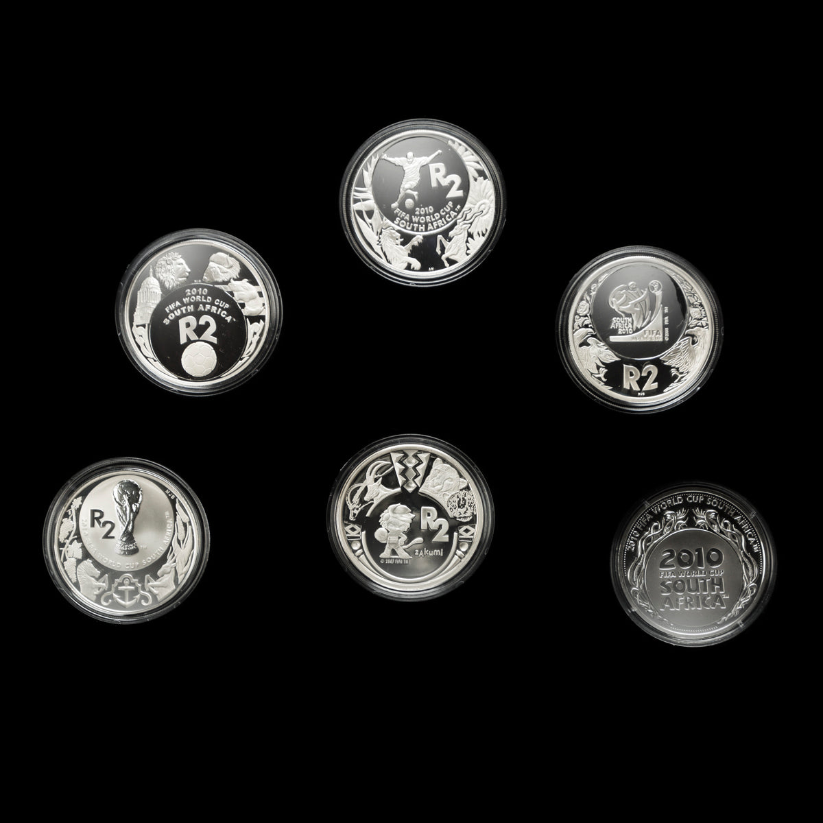 2010 FIFA World Cup チップコレクション 2010 2 Rand FIFA World Cup South Africa - Sterling Silver Coin Set