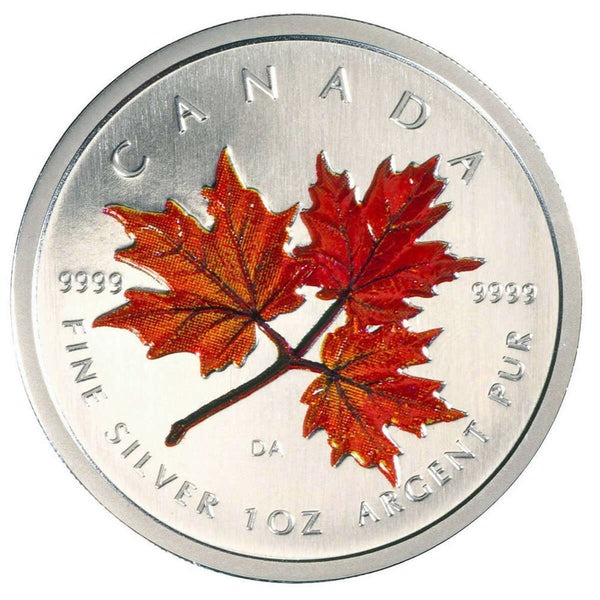 2001 $5 Coloured Maple Leaf: Autumn - Pure Silver Coin