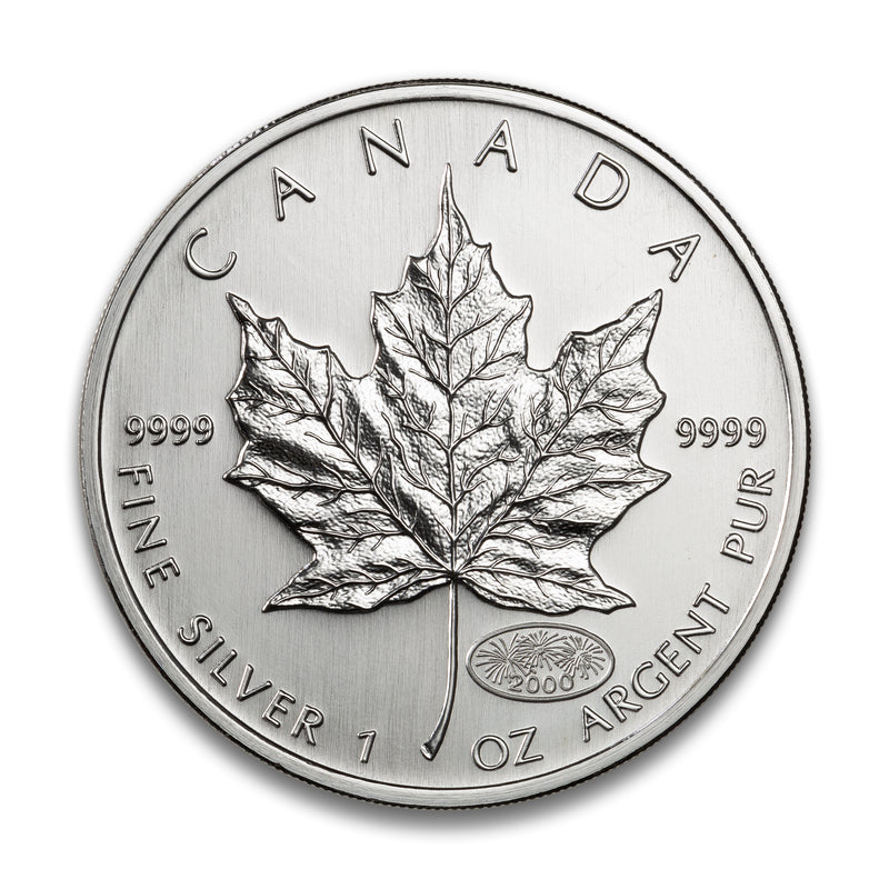 2000 $5 Silver Maple Leaf: Firework Privy - Silver Coin