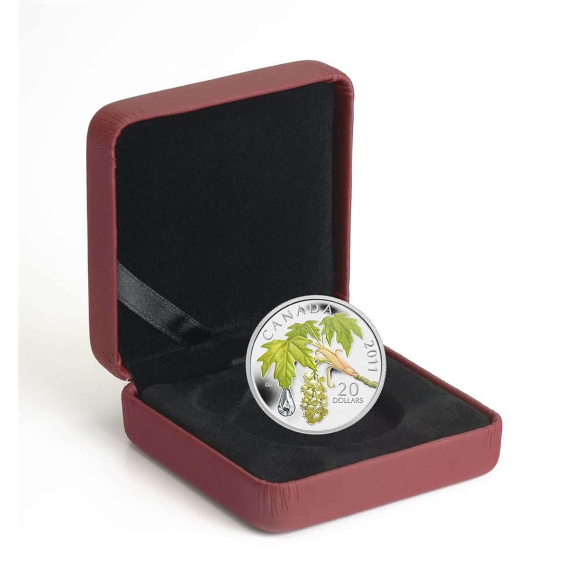 2011 $20 Maple Leaf Crystal Raindrop - Pure Silver Coin