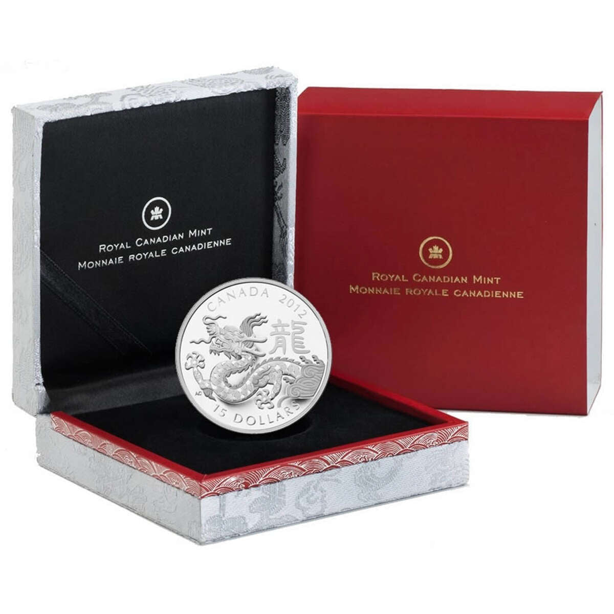 2012 $15 Year of the Dragon - Pure Silver Coin