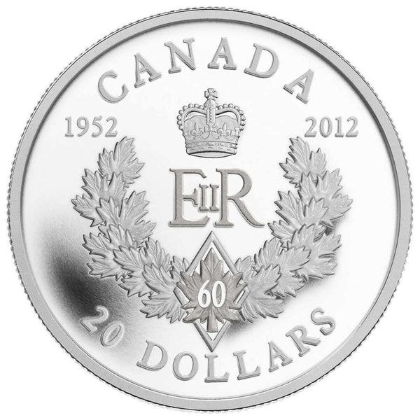 2012 $20 Queen's Diamond Jubilee Royal Cypher - Pure Silver Coin Default Title