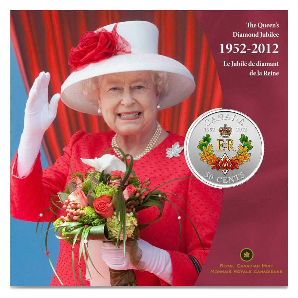 2012 50c Queen's Diamond Jubilee - Silver Plated Coin