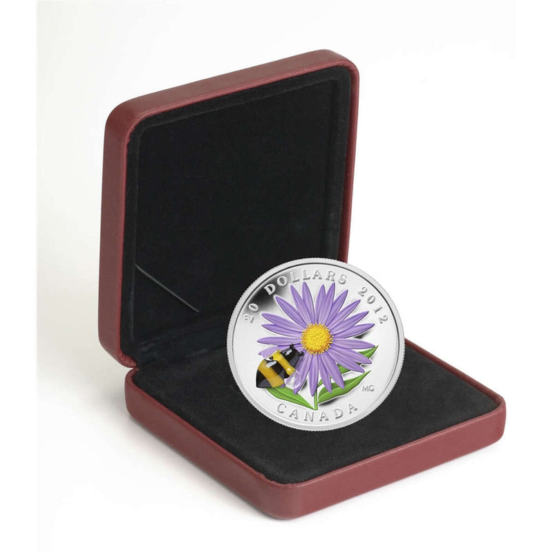 2012 $20 Aster with Venetian Glass Bumblebee - Pure Silver Coin
