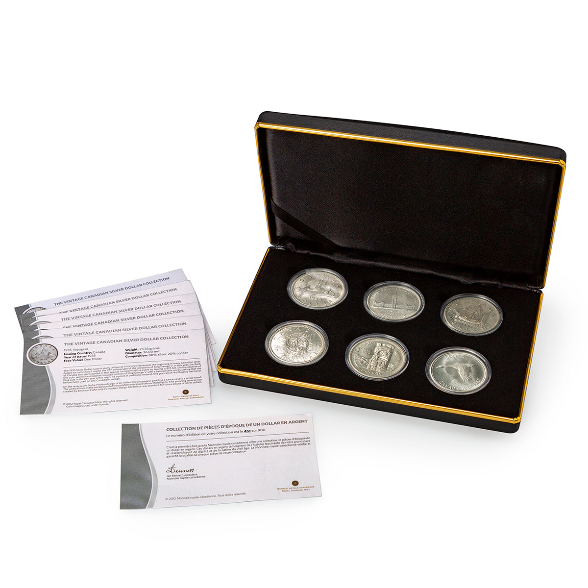 2012 $1 Vintage Canadian Silver Dollar Collection Set