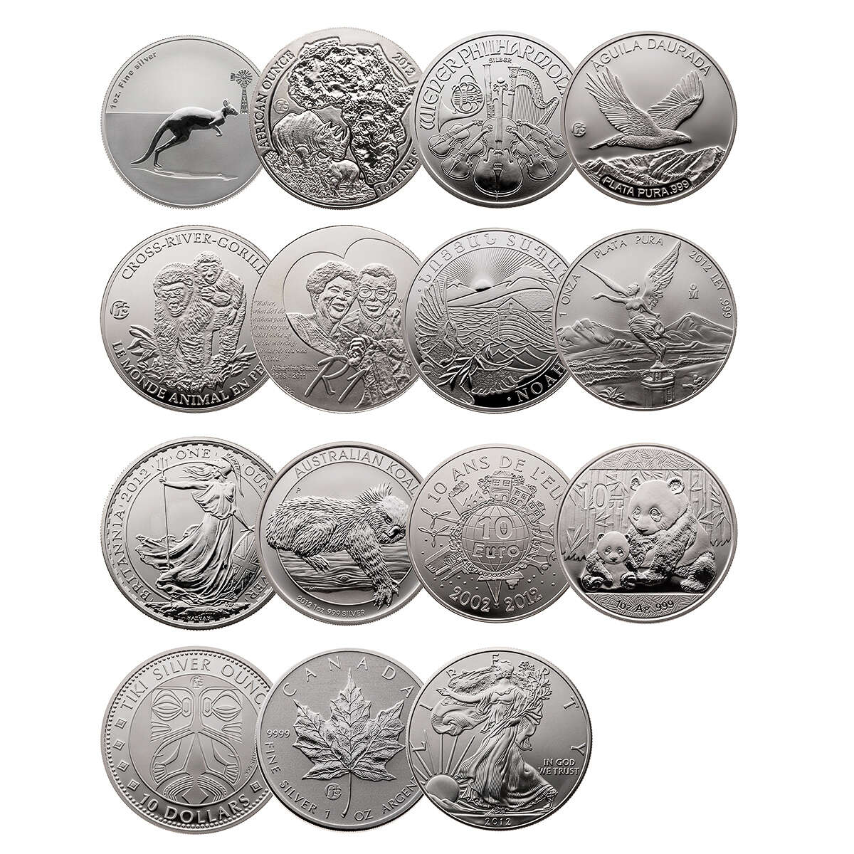 2012 The Fabulous 15: The World's Most Famous Silver Coins - 15 Coin Set