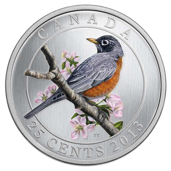 2013 25c Birds of Canada: American Robin - Coloured Coin Default Title