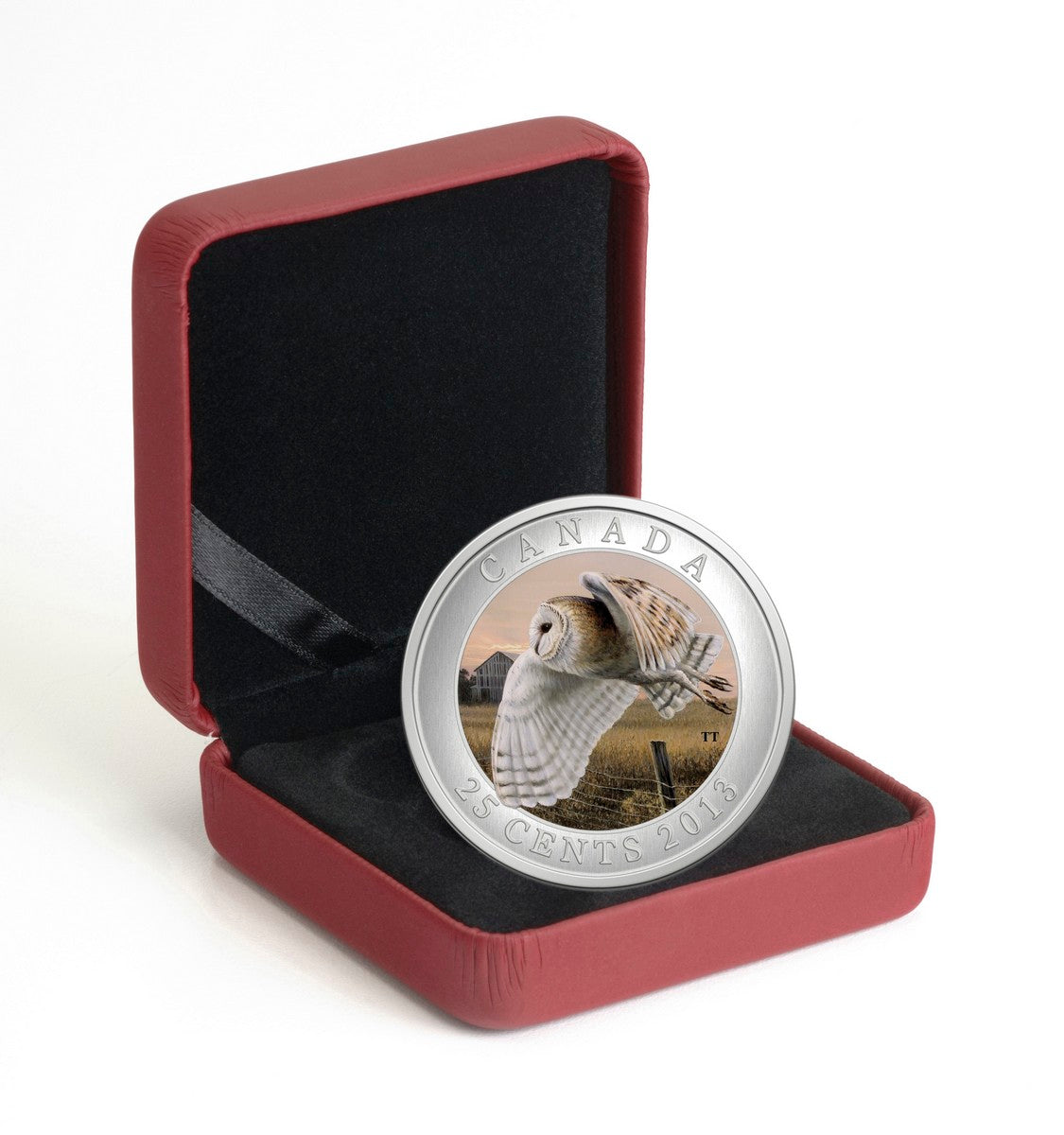 2013 25c Barn Owl - Coloured Coin