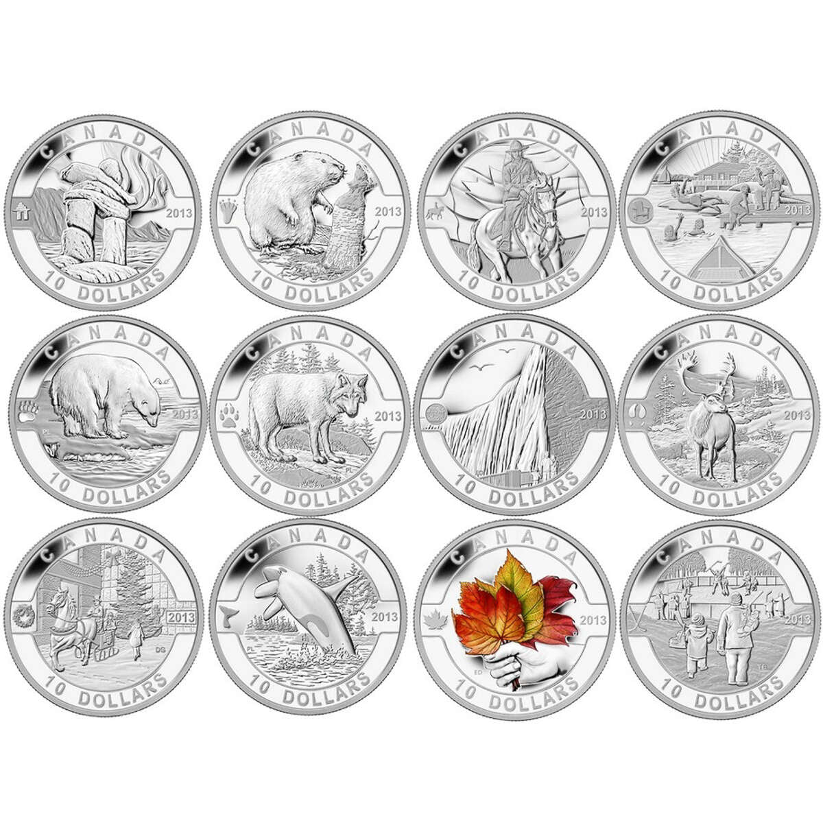 2013 $10 O Canada Series:  Pure Silver Set with Display Case