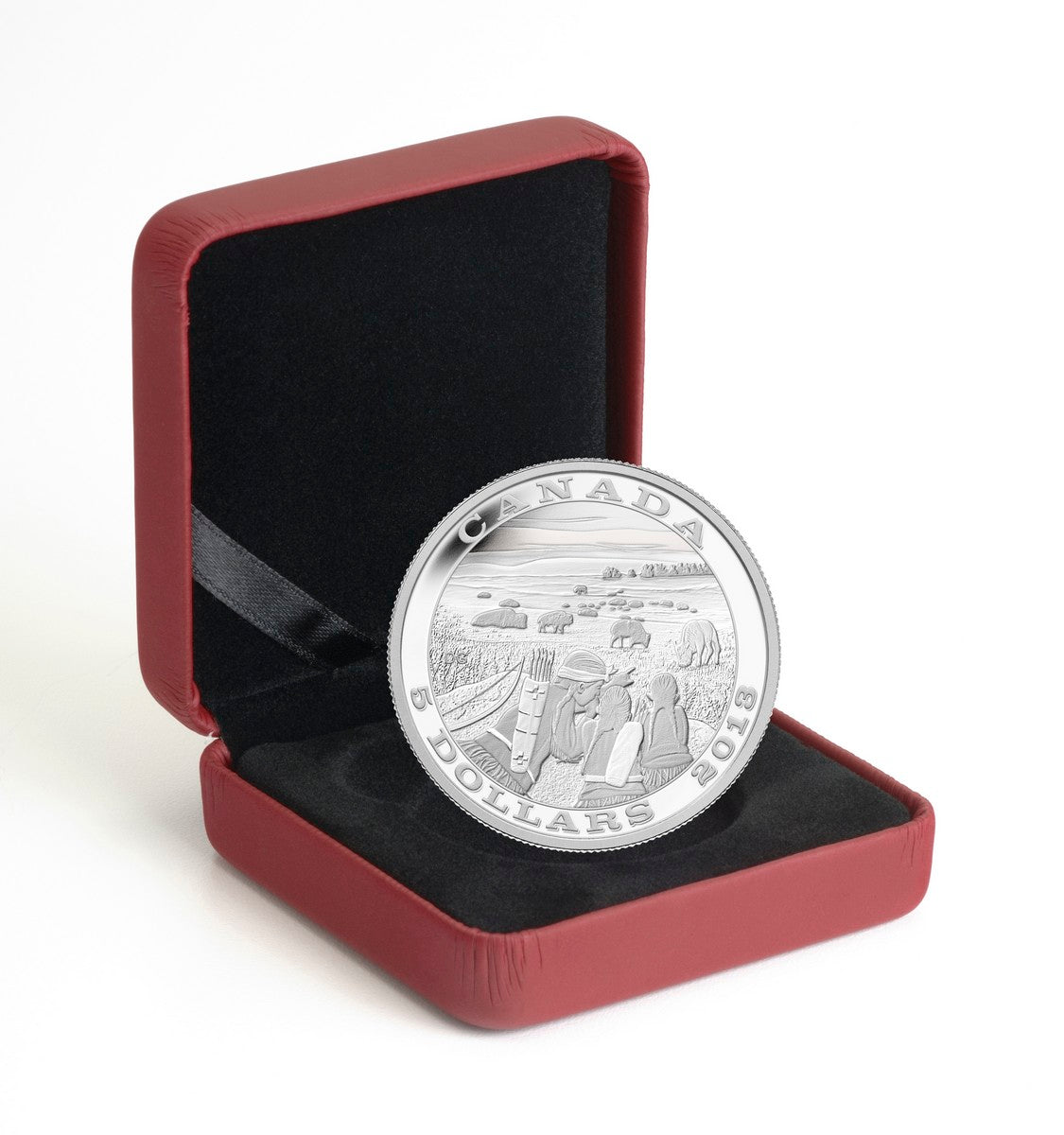 2013 $5 Tradition of Hunting: Bison - Pure Silver Coin