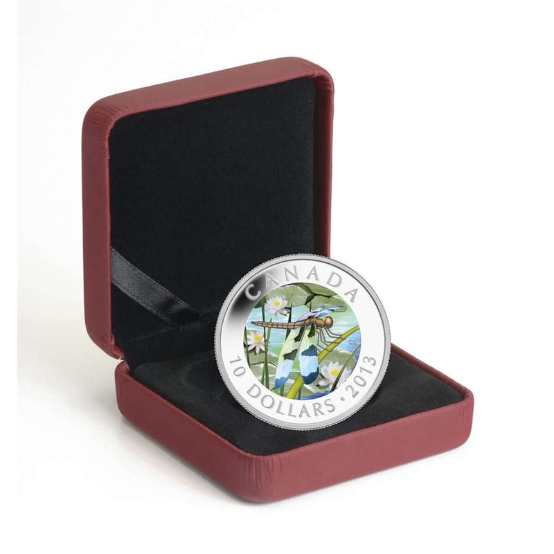 2013 $10 Twelve-Spotted Skimmer Dragonfly - Pure Silver Coin