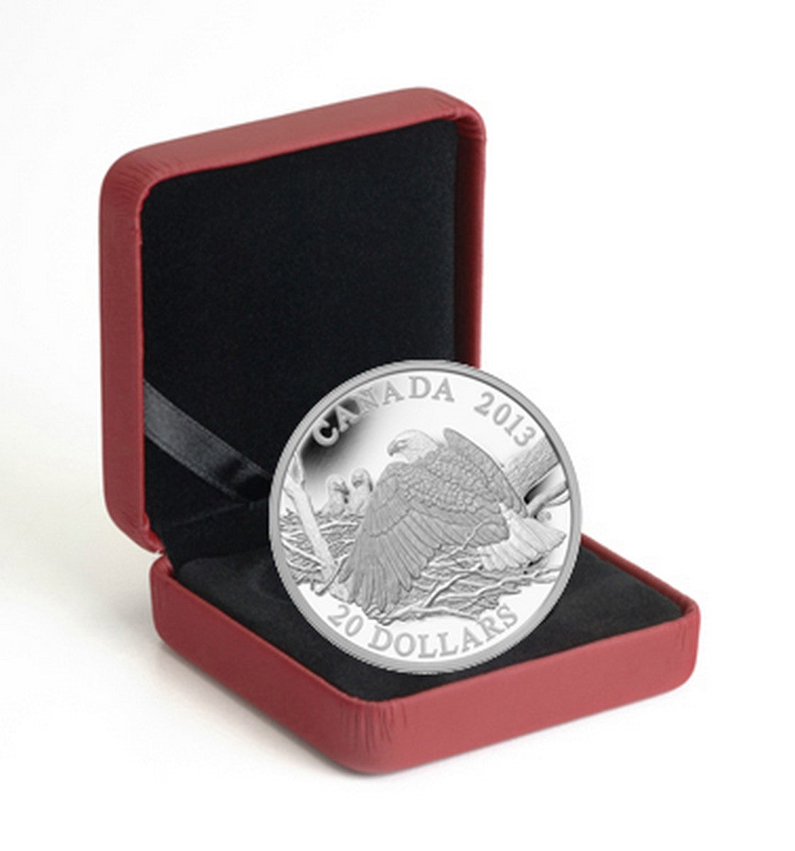 2013 $20 The Bald Eagle: Mother Protecting Her Eaglets - Pure Silver Coin