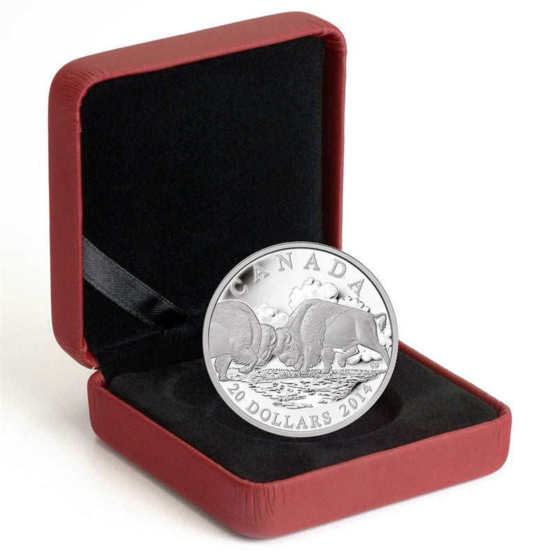 2014 $20 The Bison: The Fight - Pure Silver Coin