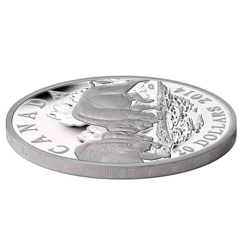 2014 $20 The Bison: The Fight - Pure Silver Coin