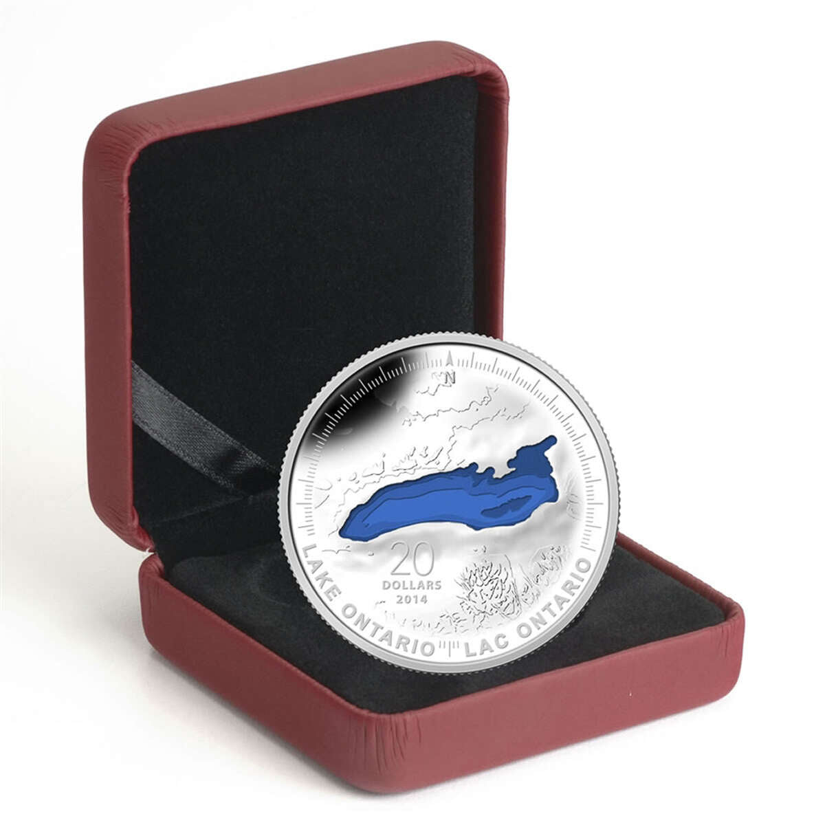 2014 $20 The Great Lakes:  Lake Ontario - Pure Silver Coin