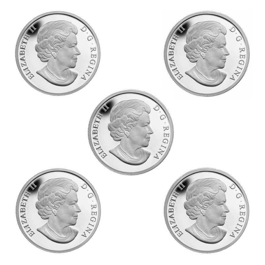 2014 $25 O Canada Series - Pure Silver 5-Coin Set