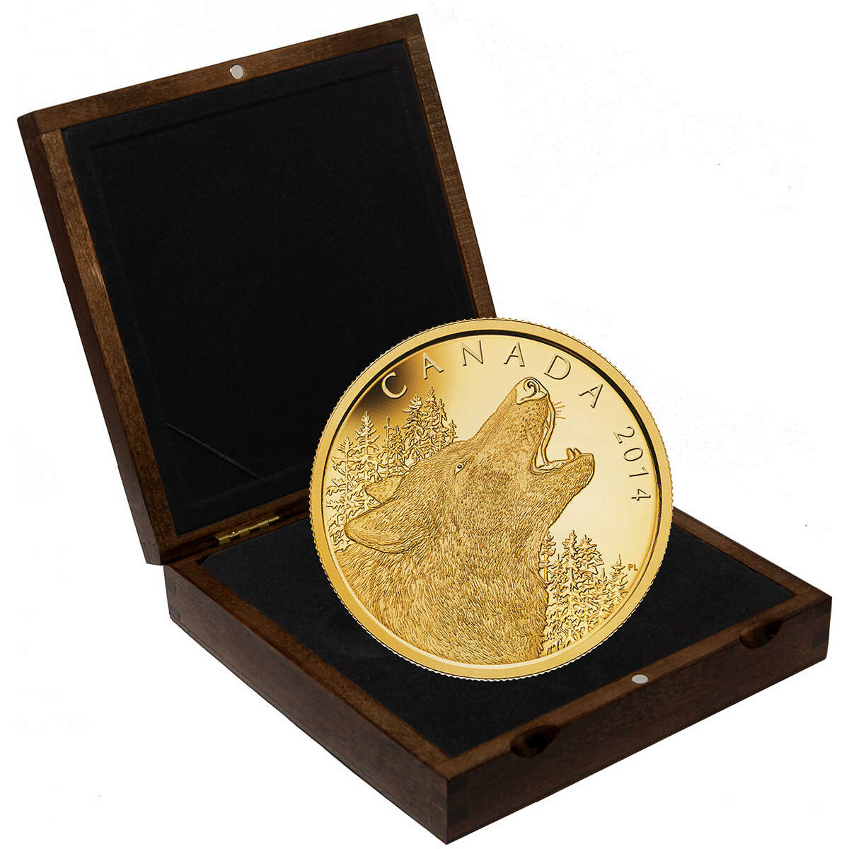 2014 $1250 Howling Wolf - Pure Gold Coin