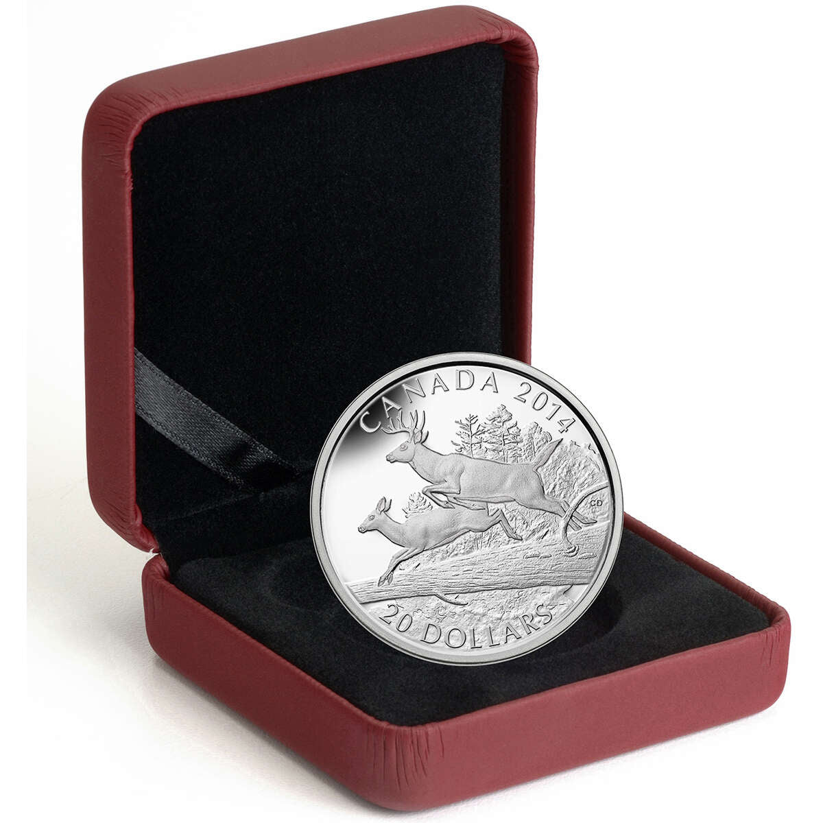 2014 $20 The White-Tailed Deer: Mates - Pure Silver Coin