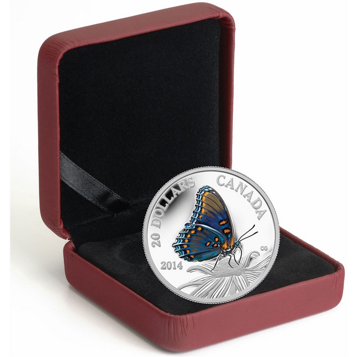 2014 $20 Butterflies of Canada: Red-Spotted Purple - Pure Silver Coin