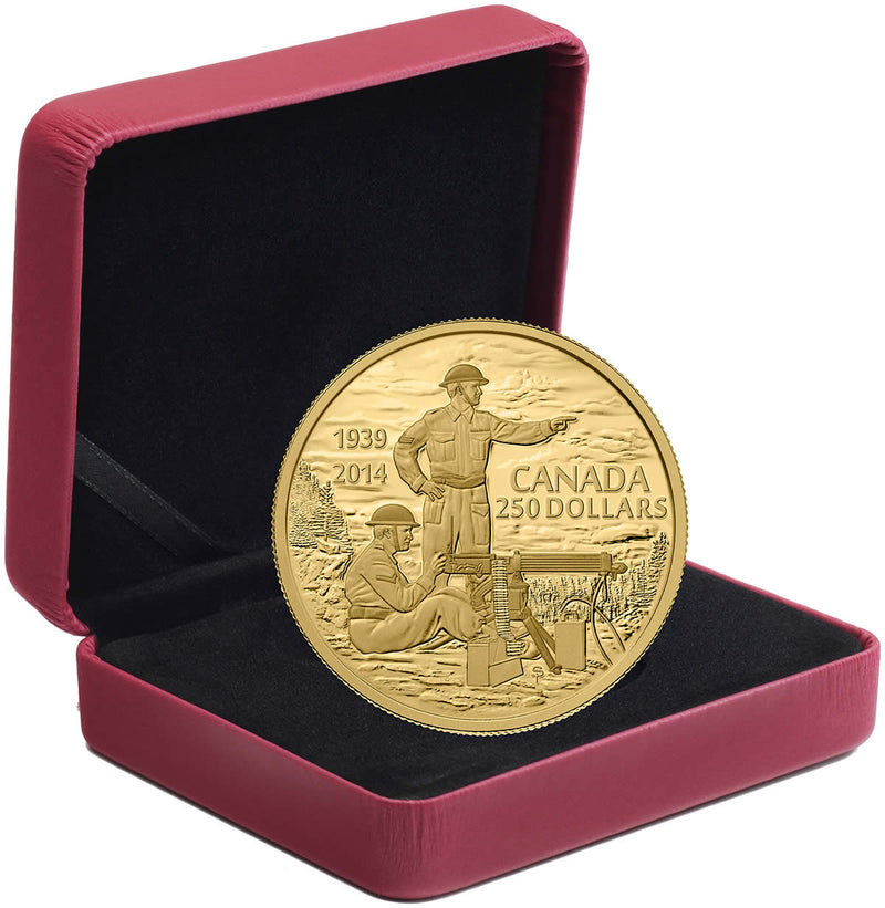 2014 $250 Declaration of the Second World War, 75th Anniversary - Pure Gold Coin