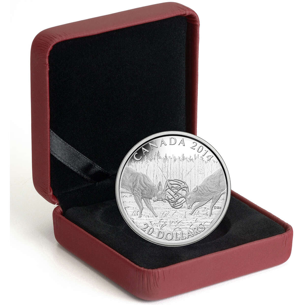 2014 $20 The White-tailed Deer: A Challenge - Pure Silver Coin