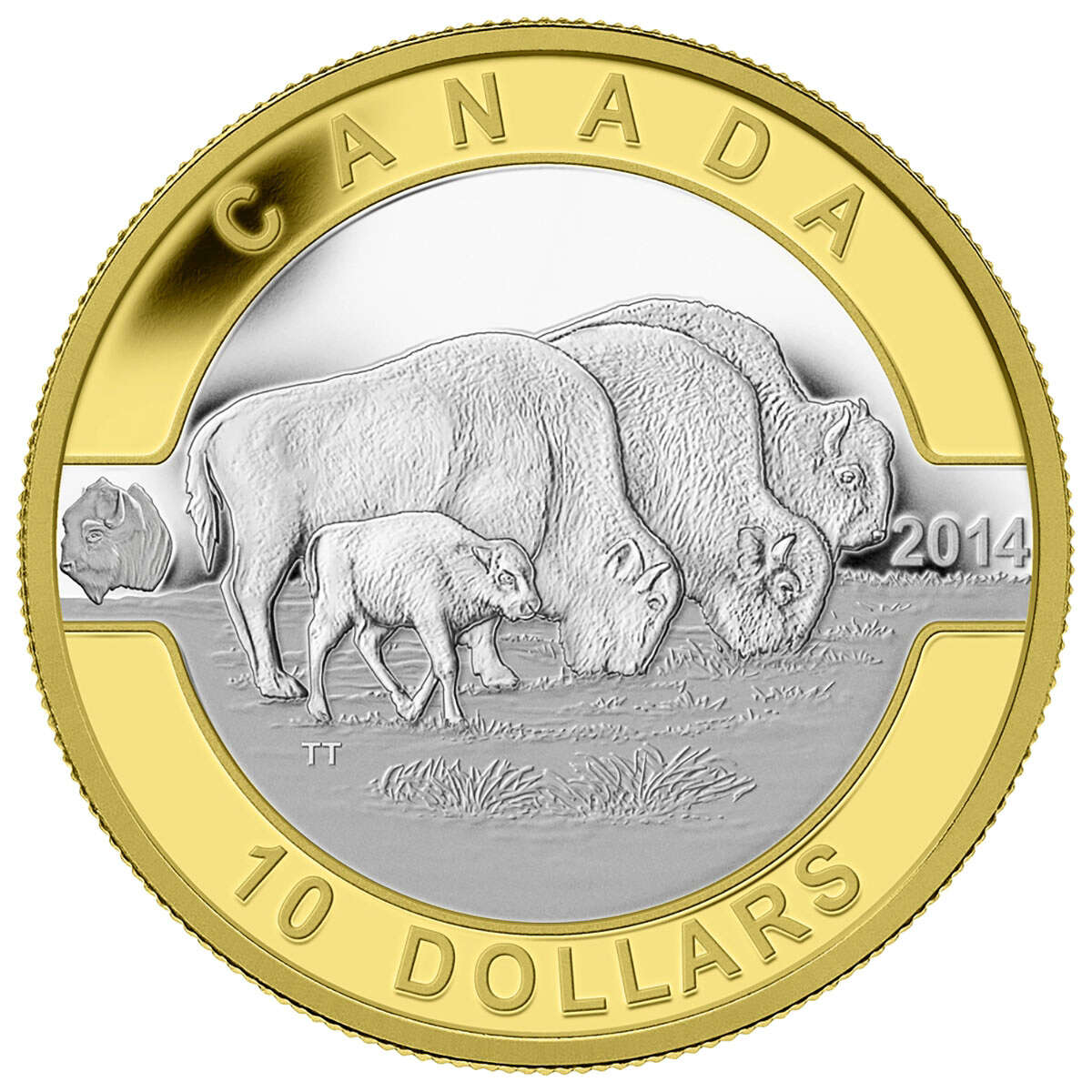 2014 $10 O Canada: Pure Silver 10-Coin Set with Gold Plating