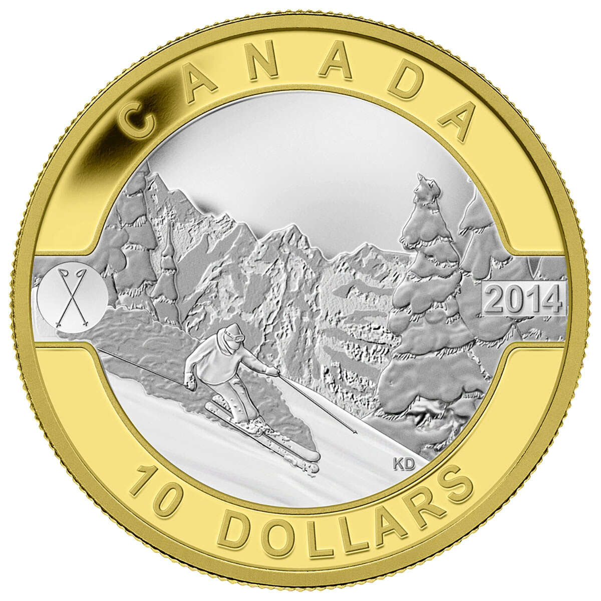 2014 $10 O Canada: Pure Silver 10-Coin Set with Gold Plating