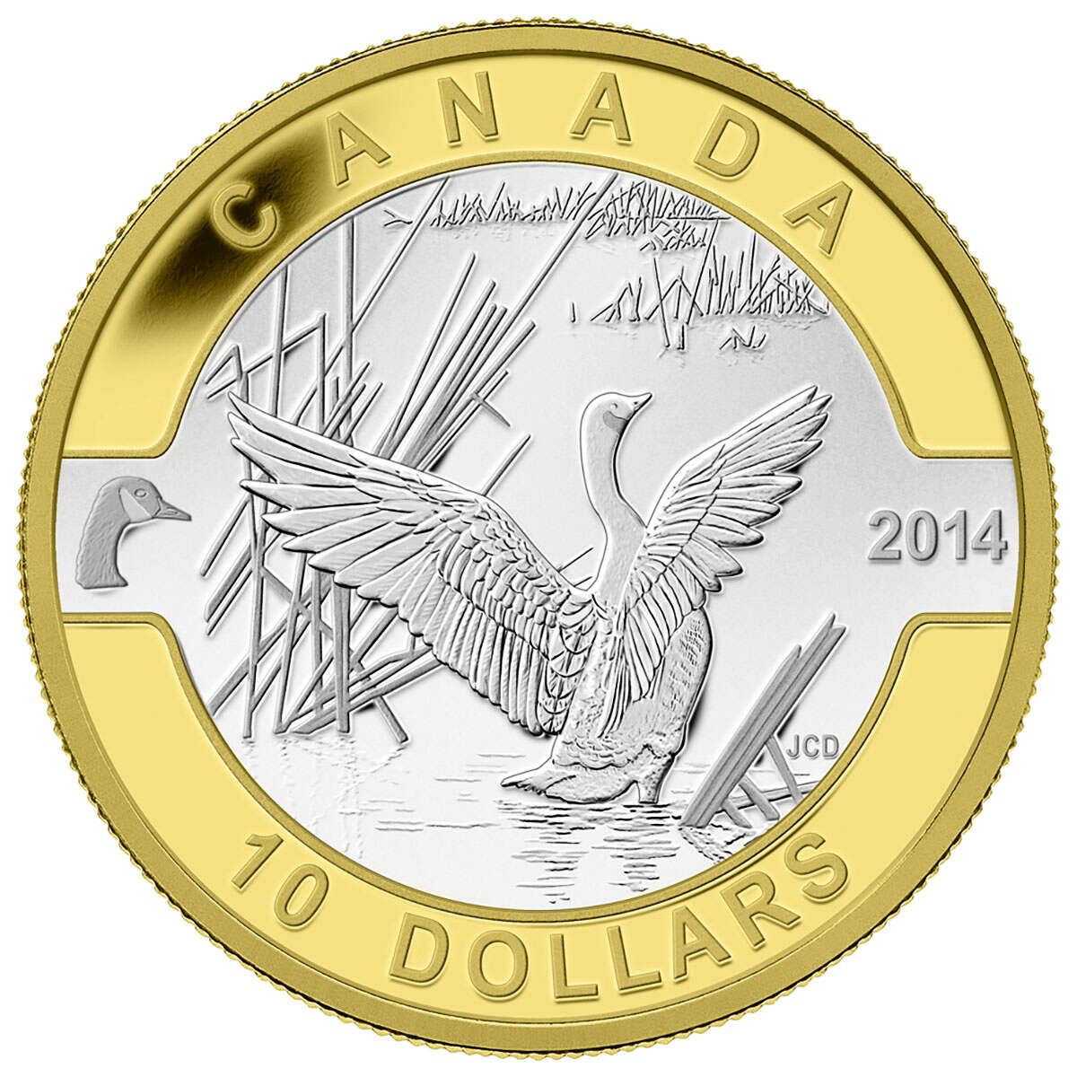 2014 $10 O Canada: Pure Silver 10-Coin Set with Gold Plating