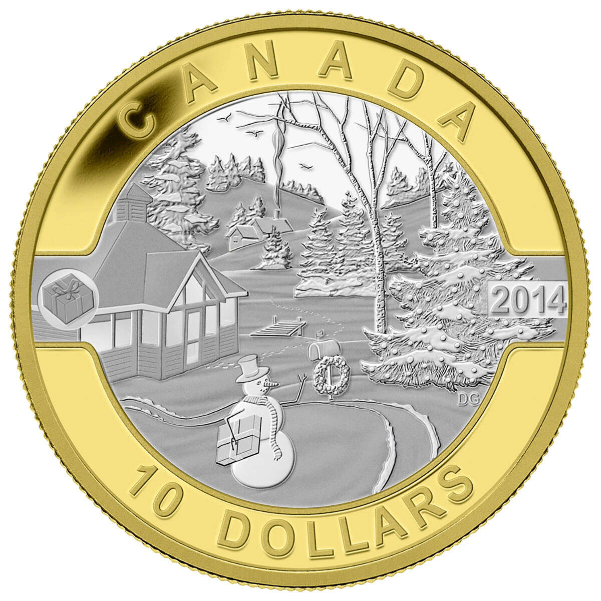 2014 $10 O Canada: Pure Silver 10-Coin Set with Gold Plating