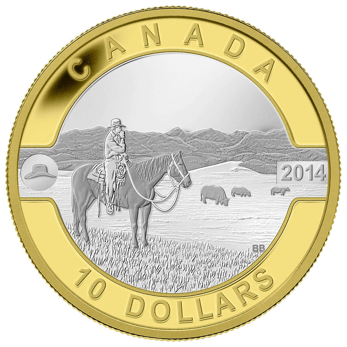 2014 $10 O Canada: Pure Silver 10-Coin Set with Gold Plating