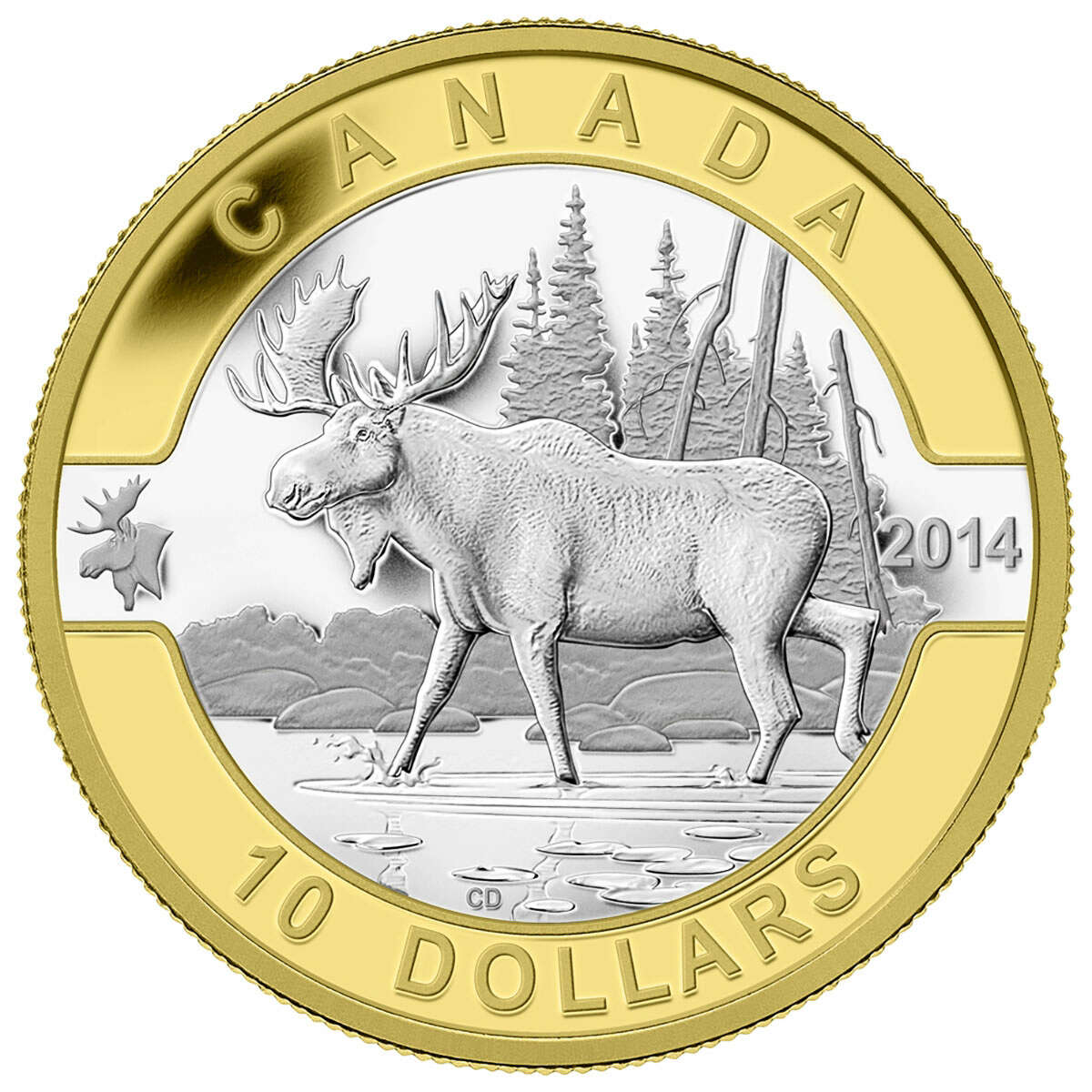 2014 $10 O Canada: Pure Silver 10-Coin Set with Gold Plating