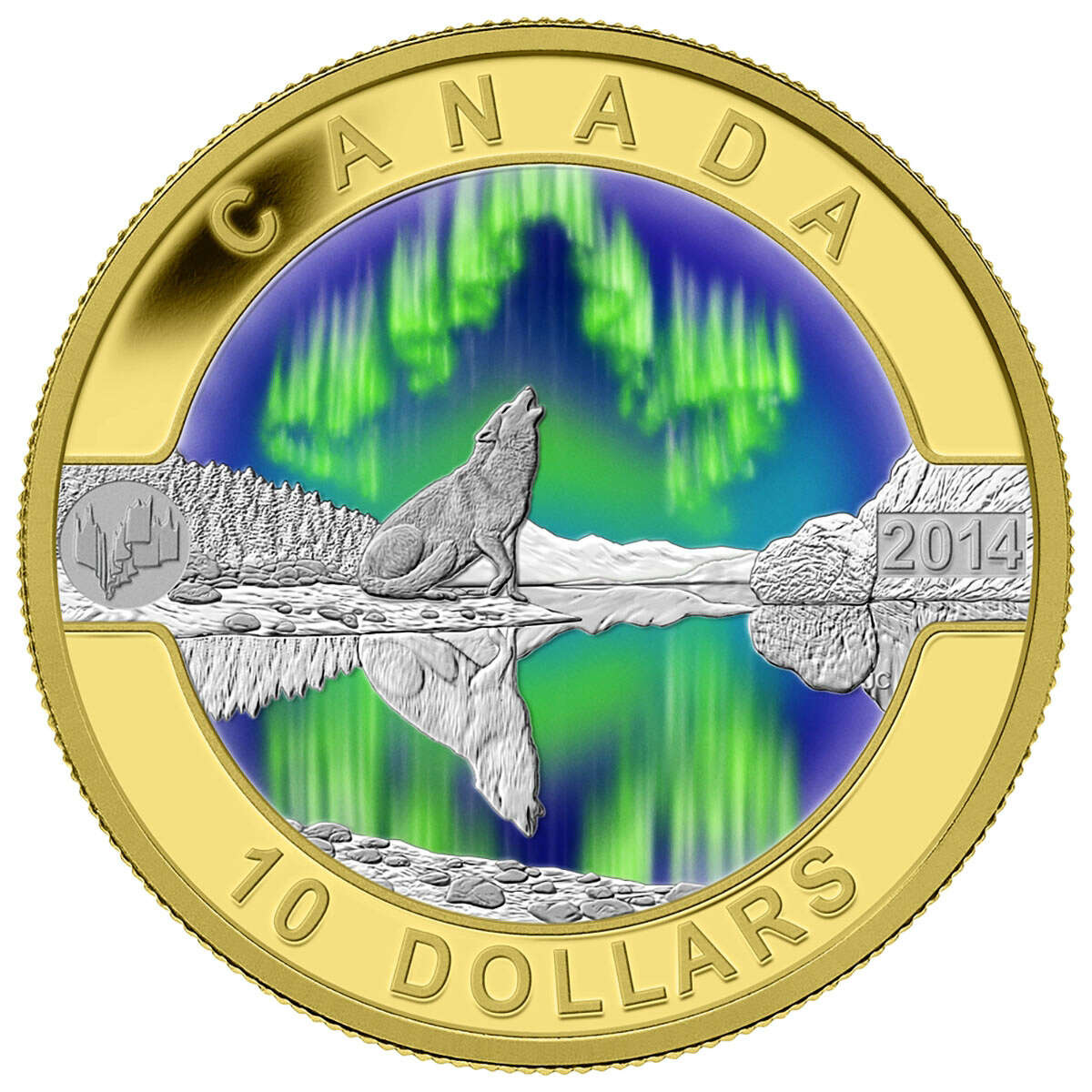 2014 $10 O Canada: Pure Silver 10-Coin Set with Gold Plating