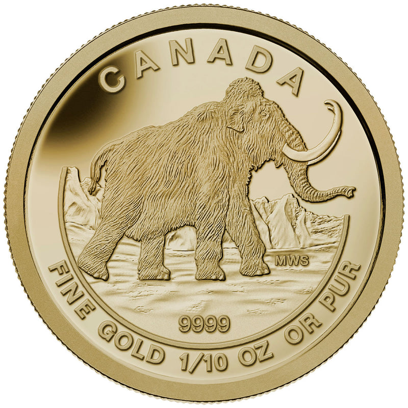 2014 $5 The Woolly Mammoth: Prehistoric Animals - Pure Gold Coin