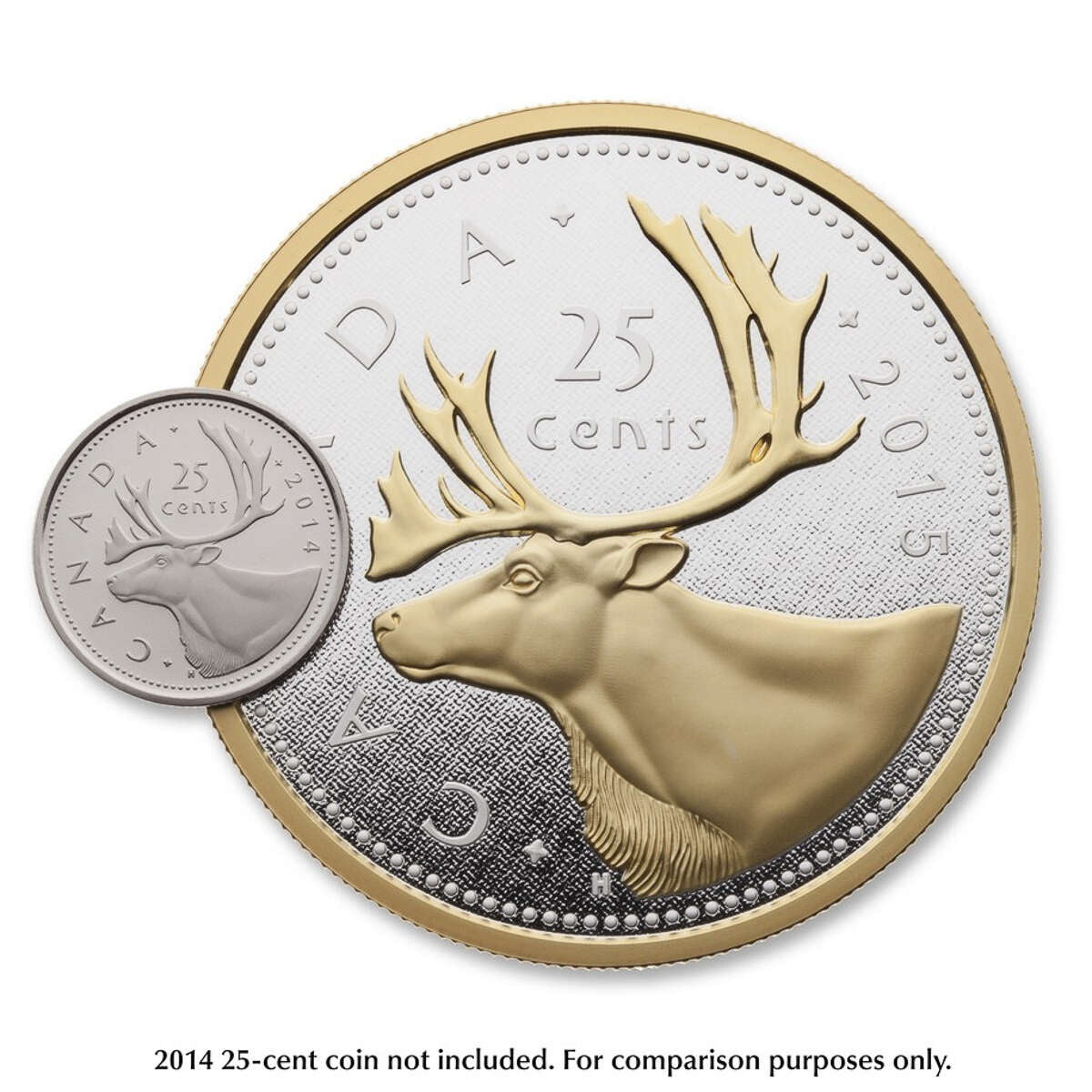 2015 25c Big Coin Series: Caribou - 5 oz. Pure Silver Coin