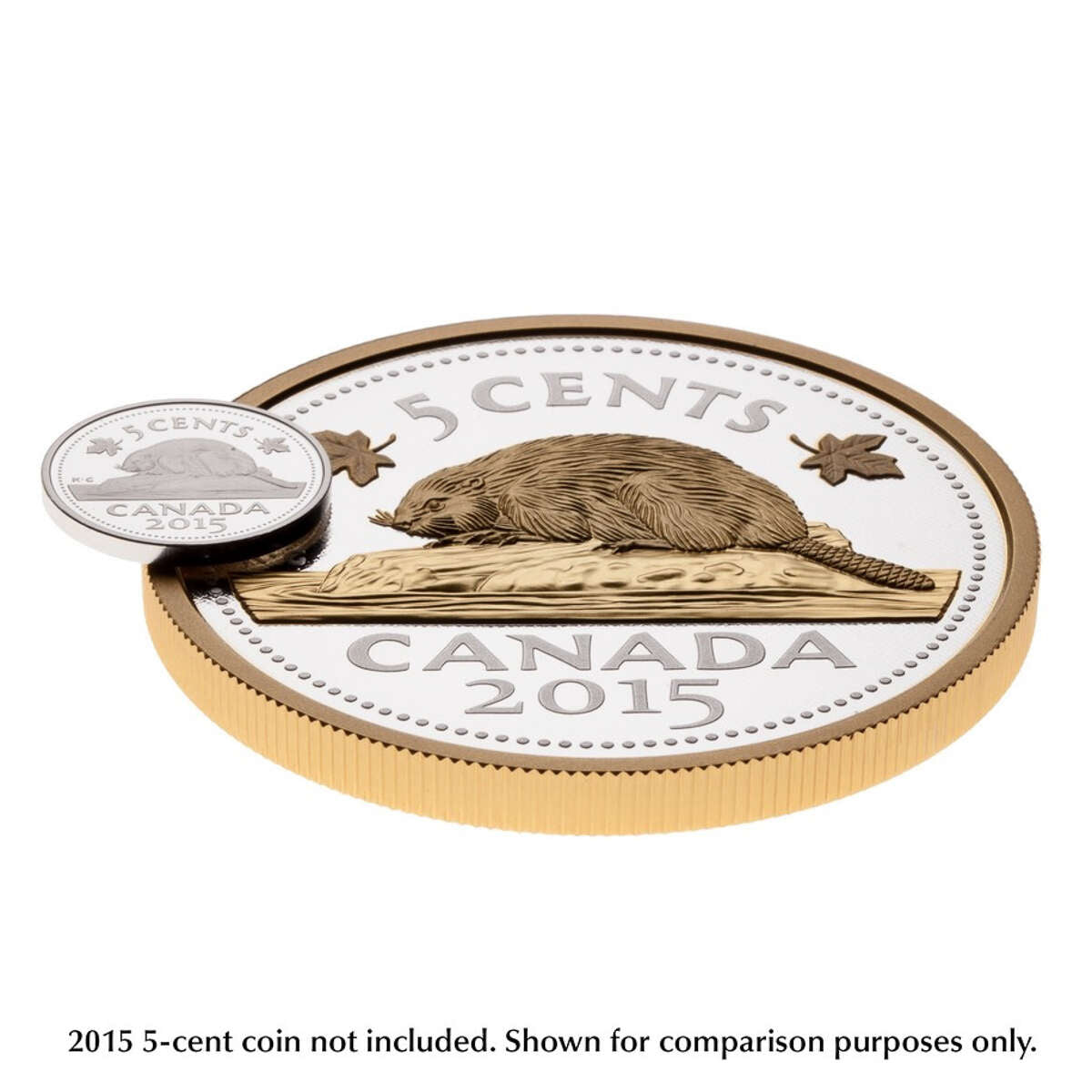 2015 5c Big Coin Series: Beaver - 5 oz. Pure Silver Coin